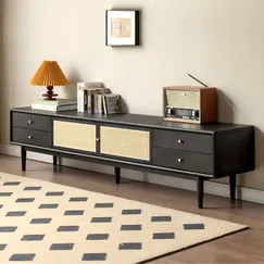 Kệ Tivi Có Chân Gỗ Tự Nhiên Sơn Đen Sang Trọng Phong Cách Hiện Đại Kệ Tivi Có Chân Gỗ Tự Nhiên Sơn Đen Sang Trọng Phong Cách Hiện Đại
