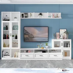 Kệ Tivi Màu Trắng Kết Hợp Tủ Sách Sang Trọng Cao Cấp Kệ Tivi Màu Trắng Kết Hợp Tủ Sách Sang Trọng Cao Cấp