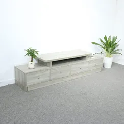Kệ Tivi 2 Tầng Gỗ MDF Melamine Màu Xám Vân Gỗ Đẹp Hiện Đại
