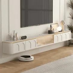 Kệ Tivi Treo Tường Phòng Khách Gỗ MDF Cánh Kính Sọc Hiện Đại Kệ Tivi Treo Tường Phòng Khách Gỗ MDF Cánh Kính Sọc Hiện Đại