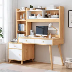 Mẫu Bàn Học Sinh Bằng Gỗ Đẹp Liền Giá Sách Kèm Tủ Nhỏ Hiện Đại Mẫu Bàn Học Sinh Bằng Gỗ Đẹp Liền Giá Sách Kèm Tủ Nhỏ Hiện Đại