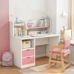Mẫu Bàn Học Sinh Đẹp Gỗ Công Nghiệp Màu Hồng Phối Trắng Giá Tốt Mẫu Bàn Học Sinh Đẹp Gỗ Công Nghiệp Màu Hồng Phối Trắng Giá Tốt