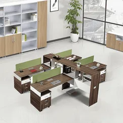 Mẫu Bàn Làm Việc Văn Phòng Có Vách Ngăn Kèm Kệ Sách Gỗ MDF Mẫu Bàn Làm Việc Văn Phòng Có Vách Ngăn Kèm Kệ Sách Gỗ MDF