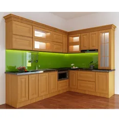 Mẫu Bếp Chữ L Nhỏ Đẹp Bằng Gỗ Sồi Nga Tự Nhiên Kết Hợp Mặt Đá Giá Tốt Mẫu Bếp Chữ L Nhỏ Đẹp Bằng Gỗ Sồi Nga Tự Nhiên Kết Hợp Mặt Đá Giá Tốt