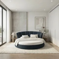 Mẫu Giường Tròn Bọc Nệm Thiết Kế Tinh Tế Đẹp Chất Lượng 