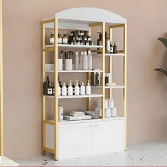 Mẫu Kệ Trưng Bày Mỹ Phẩm Đẹp Khung Sắt Gỗ Công Nghiệp Sang Trọng Mẫu Kệ Trưng Bày Mỹ Phẩm Đẹp Khung Sắt Gỗ Công Nghiệp Sang Trọng