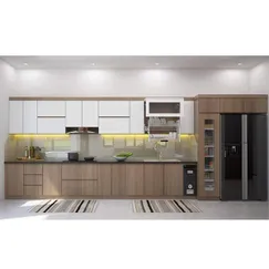 Mẫu Tủ Bếp Chữ I Dài 3m Gỗ Mdf Phủ Melamine Đẹp Giá Rẻ