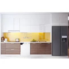 Mẫu Tủ Bếp Đẹp Giá Rẻ Gỗ Công Nghiệp MDF Cánh Trắng Phối Vân Gỗ  Mẫu Tủ Bếp Đẹp Giá Rẻ Gỗ Công Nghiệp MDF Cánh Trắng Phối Vân Gỗ