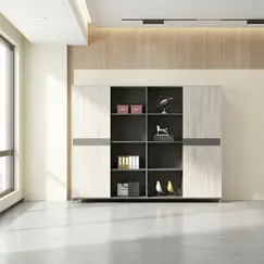 Mẫu Tủ Đựng Hồ Sơ Màu Trắng Phối Đen Tinh Tế Đẹp Hiện Đại 