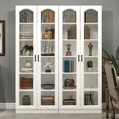 Mẫu Tủ Đựng Tài Liệu Gỗ MDF Cánh Kính Khung Gỗ Sơn Trắng Đẹp Tinh Tế Mẫu Tủ Đựng Tài Liệu Gỗ MDF Cánh Kính Khung Gỗ Sơn Trắng Đẹp Tinh Tế