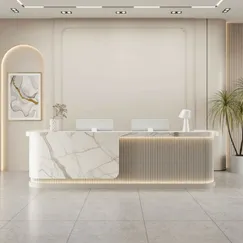 Quầy Lễ Tân Đẹp Cao Cấp Tích Hợp Đèn Led Sang Trọng Giá Ưu Đãi