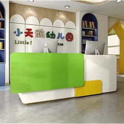 Quầy Lễ Tân Giá Rẻ Phong Cách Trẻ Trung Gỗ MDF Phun Sơn Hiện Đại Quầy Lễ Tân Giá Rẻ Phong Cách Trẻ Trung Gỗ MDF Phun Sơn Hiện Đại