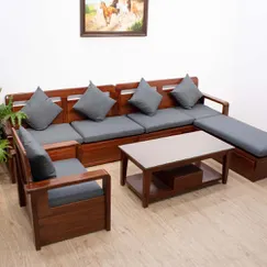 Sofa Gỗ Phòng Khách Chữ U Bọc Nệm Êm Ái Thiết Kế Mộc Mạc Sofa Gỗ Phòng Khách Chữ U Bọc Nệm Êm Ái Thiết Kế Mộc Mạc