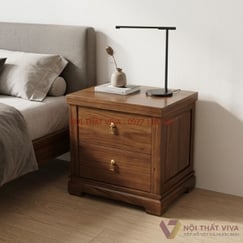 Tab Để Đầu Giường Gỗ Sồi Sơn Màu Óc Chó Đẹp Hiện Đại