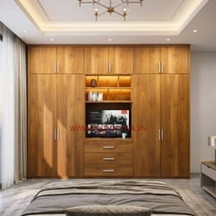 Tủ Quần Áo Kệ Tivi Gỗ MDF Phủ Vân Gỗ Thiết Kế Hiện Đại Và Sang Trọng