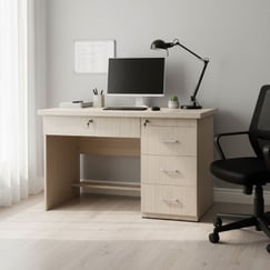 Bàn Làm Việc Gỗ MDF Màu Kem Đẹp Giá Rẻ