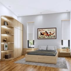 Bộ Combo Giường Tủ Gỗ Công Nghiệp Màu Xám Tro Hiện Đại Đẹp Giá Rẻ