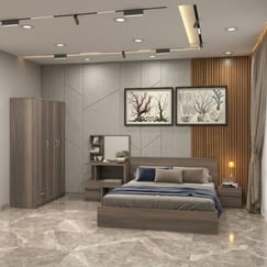 Bộ Combo Phòng Ngủ Đẹp Màu Xám Hiện Đại