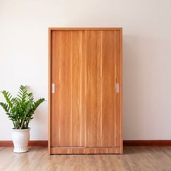 Tủ Quần Áo Cửa Lùa 2 Cánh Giá Rẻ Màu Sọc Vàng MDF Melamine