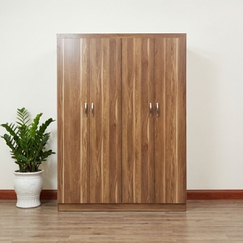 Tủ Quần Áo 4 Buồng Gỗ Công Nghiệp MDF Melamine Vân Gỗ Sọc Vàng