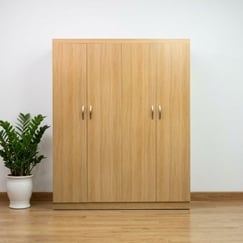 Tủ Áo 4 Cánh Màu Lim Vân Sọc MDF Melamine