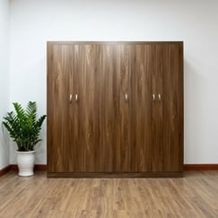 Tủ 5 Cánh Gỗ Công Nghiệp MDF Melamine Màu Óc Chó 