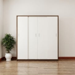 Tủ MDF Cửa Lùa 2m Cánh Trắng Phủ Melamine