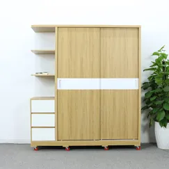 Tủ Quần Áo Cửa Lùa 1m6 Gỗ MDF Có Kệ Trang Trí Màu Vàng Vân Gỗ Chỉ Trắng Đẹp Tủ Quần Áo Cửa Lùa 1m6 Gỗ MDF Có Kệ Trang Trí Màu Vàng Vân Gỗ Chỉ Trắng Đẹp