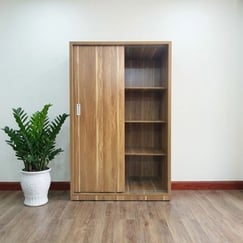Tủ Quần Áo Cánh Lùa Gỗ MDF Melamine Vân Sọc Vàng
