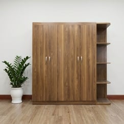 Tủ Quần Áo 4 Cánh Hiện Đại Góc Tường Màu Ngọc Lan