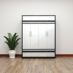 Tủ Quần Áo MDF Phủ Melamine Cánh Trắng Hiện Đại