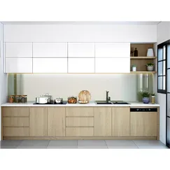 Tủ Bếp Âm Tường Đẹp Chữ I Gỗ Công Nghiệp Màu Vân Gỗ Phối Trắng Đẹp Tủ Bếp Âm Tường Đẹp Chữ I Gỗ Công Nghiệp Màu Vân Gỗ Phối Trắng Đẹp