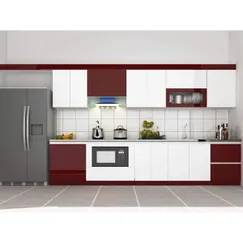 Tủ Bếp Chữ I Đẹp Gỗ MDF Phủ Acrylic Bóng Gương Hiện Đại Giá Rẻ