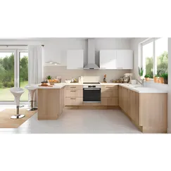 Tủ Bếp Chữ U Nhỏ Đẹp Gỗ MDF Phủ Melamine Vân Gỗ Giá Rẻ Tủ Bếp Chữ U Nhỏ Đẹp Gỗ MDF Phủ Melamine Vân Gỗ Giá Rẻ