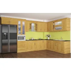 Tủ Bếp Gỗ Đẹp Thiết Kế Theo Kiểu Chữ L Kết Hợp Mặt Đá Chất Lượng Tủ Bếp Gỗ Đẹp Thiết Kế Theo Kiểu Chữ L Kết Hợp Mặt Đá Chất Lượng