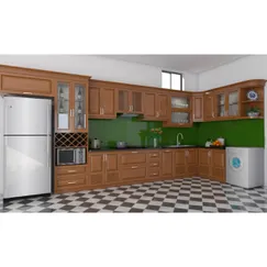 Tủ Bếp Gỗ Xoan Đào Hình Chữ L Cho Phòng Bếp Sang Trọng Tủ Bếp Gỗ Xoan Đào Hình Chữ L Cho Phòng Bếp Sang Trọng