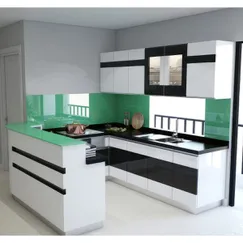 Tủ Bếp Hiện Đại Và Tiện Dụng Kiểu Chữ U Kết Hợp Quầy Bar Gỗ MDF Đẹp Tủ Bếp Hiện Đại Và Tiện Dụng Kiểu Chữ U Kết Hợp Quầy Bar Gỗ MDF Đẹp