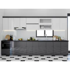 Tủ Bếp Màu Trắng Xám Gỗ MDF Acrylic Chữ I Đẹp Giá Rẻ Tủ Bếp Màu Trắng Xám Gỗ MDF Acrylic Chữ I Đẹp Giá Rẻ