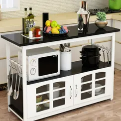 Tủ Chén Đẹp Bằng Gỗ Công Nghiệp Mdf Sơn Trắng Phối Màu Giá Tốt 