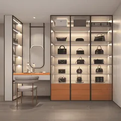 Tủ Để Túi Xách Phòng Ngủ Gỗ MDF Phủ Melamine Cánh Ốp Kính Sang Trọng Tủ Để Túi Xách Phòng Ngủ Gỗ MDF Phủ Melamine Cánh Ốp Kính Sang Trọng