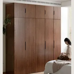 Tủ Gỗ Quần Áo Cao Kịch Trần Gỗ Ghép Phủ Veneer Sồi Sơn Màu Óc Chó Cao Cấp Hiện Đại Tủ Gỗ Quần Áo Cao Kịch Trần Gỗ Ghép Phủ Veneer Sồi Sơn Màu Óc Chó Cao Cấp Hiện Đại