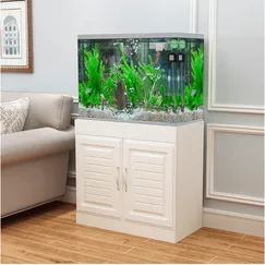 Tủ Hồ Cá Đẹp Bằng Gỗ MDF Màu Xám Vân Gỗ Cánh Sơn Trắng Hiện Đại Tủ Hồ Cá Đẹp Bằng Gỗ MDF Màu Xám Vân Gỗ Cánh Sơn Trắng Hiện Đại