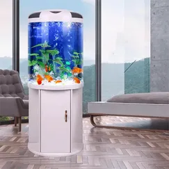 Tủ Hồ Cá Thiết Kế Hình Tròn Nhỏ Gọn Gỗ Công Nghiệp MDF Hiện Đại Tủ Hồ Cá Thiết Kế Hình Tròn Nhỏ Gọn Gỗ Công Nghiệp MDF Hiện Đại