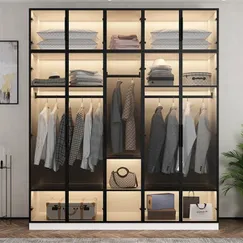 Tủ Kính Để Quần Áo Cửa Mở Gỗ Công Nghiệp Sang Trọng Hiện Đại Tủ Kính Để Quần Áo Cửa Mở Gỗ Công Nghiệp Sang Trọng Hiện Đại