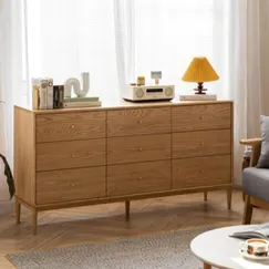 Tủ Nhiều Ngăn Kéo Gỗ Sồi Ghép Chân Cao Đẹp Hiện Đại Giá Tốt