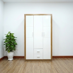 Tủ Gỗ MDF 3 Cánh Phủ Melamine Sơn Trắng Cao Cấp