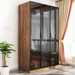Tủ Quần Áo Kính Đen Mờ Viền Nhôm Khung Gỗ MDF Phủ Melamine Hiện Đại  Tủ Quần Áo Kính Đen Mờ Viền Nhôm Khung Gỗ MDF Phủ Melamine Hiện Đại