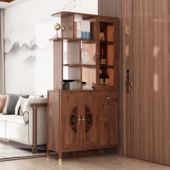 Tủ Rượu Vách Ngăn Phòng Khách Gỗ Tự Nhiên Cánh Chạy CNC Hiện Đại Tủ Rượu Vách Ngăn Phòng Khách Gỗ Tự Nhiên Cánh Chạy CNC Hiện Đại