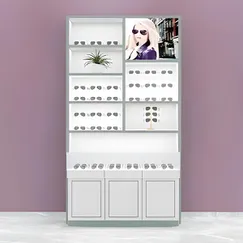 Tủ Trưng Bày Kính Mắt Thiết Kế Sang Trọng Bằng Gỗ Công Nghiệp