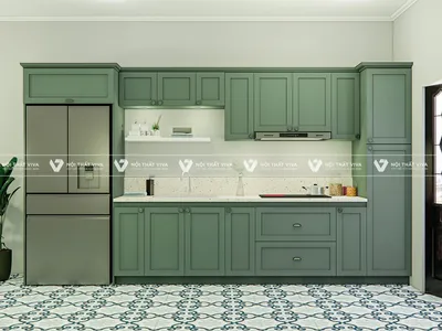 15+ Mẫu tủ bếp tân cổ điển gỗ công nghiệp đẹp, cao cấp nhất 